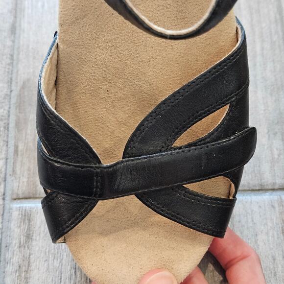 Dansko Season Sandals Women’s 40 US 9.5-10 Black Leather Comfort Platform Shoe - Picture 11 of 11